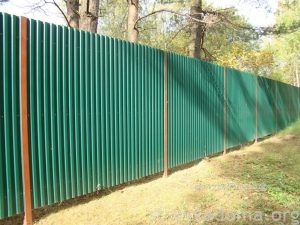забор из профнастила зеленый