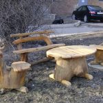 самодельные столы и стулья из дерева